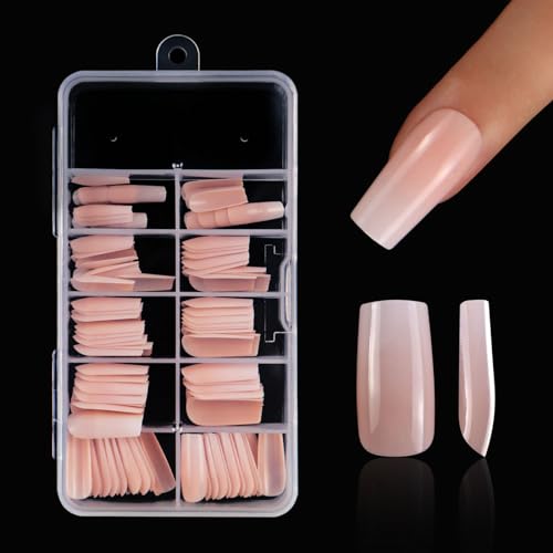 Press On Netural Solid Color Fake Nails Wiederverwendbares Maniküre Werkzeug Frauen von Xiedonse