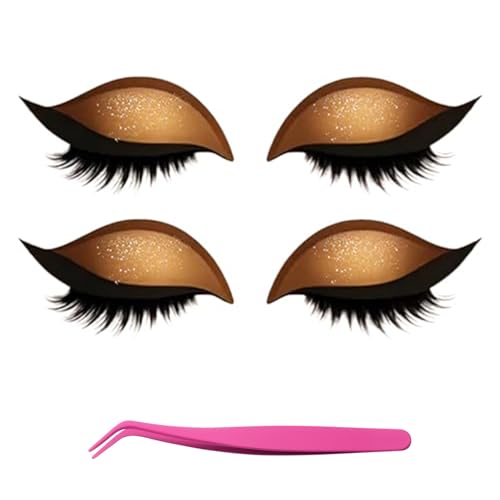 Bridle Bronze Wimpern, Lazy Eye Shadow Wimpernpatch mit Wimpern, Wiederverwendbare Klebewimpern Lazy Eyeshadow, Sofortiges Natürliches Wasserfestes Make-Up für Damen Make-Up(A-1) von Xifyjus