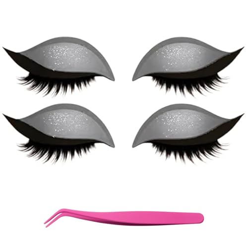 Bridle Bronze Wimpern, Lazy Eye Shadow Wimpernpatch mit Wimpern, Wiederverwendbare Klebewimpern Lazy Eyeshadow, Sofortiges Natürliches Wasserfestes Make-Up für Damen Make-Up(A-2) von Xifyjus
