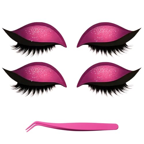 Bridle Bronze Wimpern, Lazy Eye Shadow Wimpernpatch mit Wimpern, Wiederverwendbare Klebewimpern Lazy Eyeshadow, Sofortiges Natürliches Wasserfestes Make-Up für Damen Make-Up(A-3) von Xifyjus