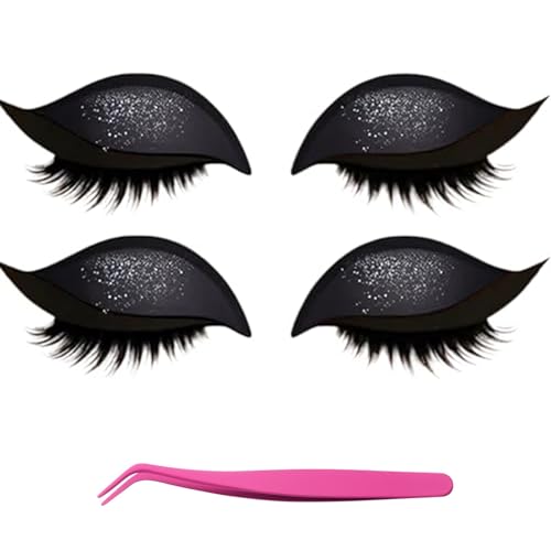 Bridle Bronze Wimpern, Lazy Eye Shadow Wimpernpatch mit Wimpern, Wiederverwendbare Klebewimpern Lazy Eyeshadow, Sofortiges Natürliches Wasserfestes Make-Up für Damen Make-Up(A-4) von Xifyjus