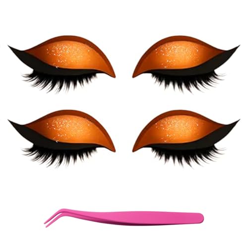 Bridle Bronze Wimpern, Lazy Eye Shadow Wimpernpatch mit Wimpern, Wiederverwendbare Klebewimpern Lazy Eyeshadow, Sofortiges Natürliches Wasserfestes Make-Up für Damen Make-Up(A-5) von Xifyjus
