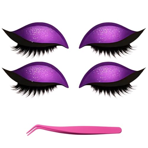 Bridle Bronze Wimpern, Lazy Eye Shadow Wimpernpatch mit Wimpern, Wiederverwendbare Klebewimpern Lazy Eyeshadow, Sofortiges Natürliches Wasserfestes Make-Up für Damen Make-Up(A-6) von Xifyjus