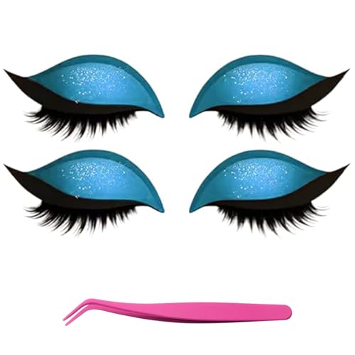 Bridle Bronze Wimpern, Lazy Eye Shadow Wimpernpatch mit Wimpern, Wiederverwendbare Klebewimpern Lazy Eyeshadow, Sofortiges Natürliches Wasserfestes Make-Up für Damen Make-Up(A-8) von Xifyjus