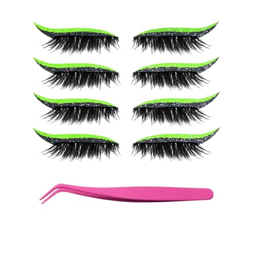 Bridle Bronze Wimpern, Lazy Eye Shadow Wimpernpatch mit Wimpern, Wiederverwendbare Klebewimpern Lazy Eyeshadow, Sofortiges Natürliches Wasserfestes Make-Up für Damen Make-Up(B-5) von Xifyjus