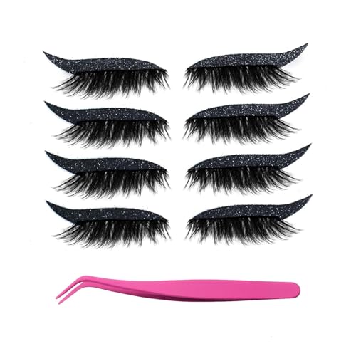 Bridle Bronze Wimpern, Lazy Eye Shadow Wimpernpatch mit Wimpern, Wiederverwendbare Klebewimpern Lazy Eyeshadow, Sofortiges Natürliches Wasserfestes Make-Up für Damen Make-Up(B-6) von Xifyjus