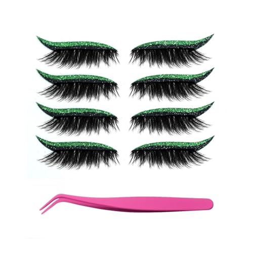 Bridle Bronze Wimpern, Lazy Eye Shadow Wimpernpatch mit Wimpern, Wiederverwendbare Klebewimpern Lazy Eyeshadow, Sofortiges Natürliches Wasserfestes Make-Up für Damen Make-Up(C-1) von Xifyjus