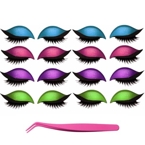 Bridle Bronze Wimpern, Lazy Eye Shadow Wimpernpatch mit Wimpern, Wiederverwendbare Klebewimpern Lazy Eyeshadow, Sofortiges Natürliches Wasserfestes Make-Up für Damen Make-Up(C-2) von Xifyjus