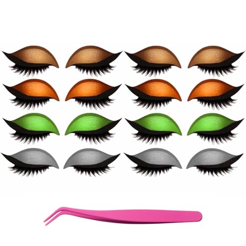 Bridle Bronze Wimpern, Lazy Eye Shadow Wimpernpatch mit Wimpern, Wiederverwendbare Klebewimpern Lazy Eyeshadow, Sofortiges Natürliches Wasserfestes Make-Up für Damen Make-Up(C-3) von Xifyjus