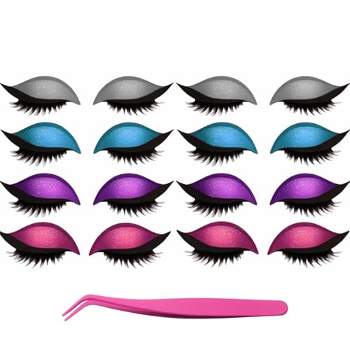 Bridle Bronze Wimpern, Lazy Eye Shadow Wimpernpatch mit Wimpern, Wiederverwendbare Klebewimpern Lazy Eyeshadow, Sofortiges Natürliches Wasserfestes Make-Up für Damen Make-Up(C-4) von Xifyjus
