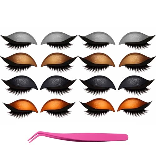 Bridle Bronze Wimpern, Lazy Eye Shadow Wimpernpatch mit Wimpern, Wiederverwendbare Klebewimpern Lazy Eyeshadow, Sofortiges Natürliches Wasserfestes Make-Up für Damen Make-Up(C-6) von Xifyjus