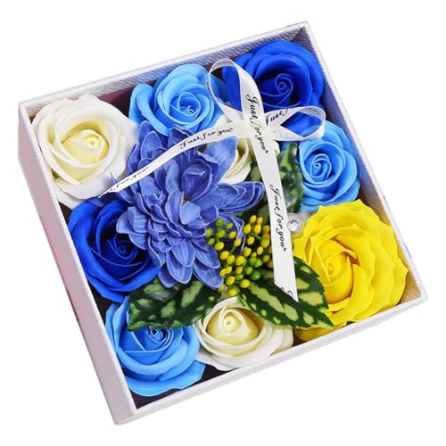 Pflanzen-ätherisches Öl-Rosen-Seifen-Set, Duftende Seifenblätter, Blumig Duftende Badeseife, Rosenblütenblätter, Beste Seifenblumen-Geschenke For Sie, Frauen, Teenager (Color : H) von Xifyjus