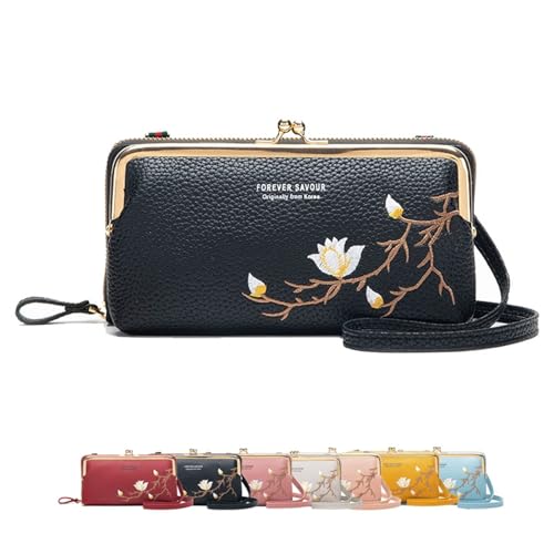Xifyjus Damen-Umhängetasche mit Handyhalter Forever Savour-Stickerei Mobile Umhängetasche(01,B) von Xifyjus