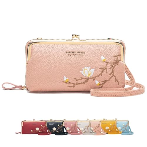 Xifyjus Damen-Umhängetasche mit Handyhalter Forever Savour-Stickerei Mobile Umhängetasche(05,B) von Xifyjus