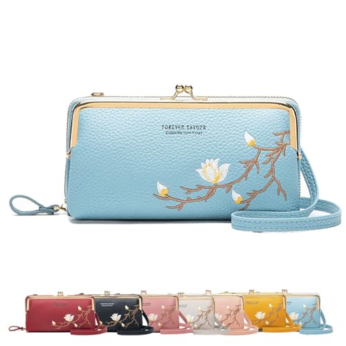 Xifyjus Damen-Umhängetasche mit Handyhalter Forever Savour-Stickerei Mobile Umhängetasche(06,B) von Xifyjus