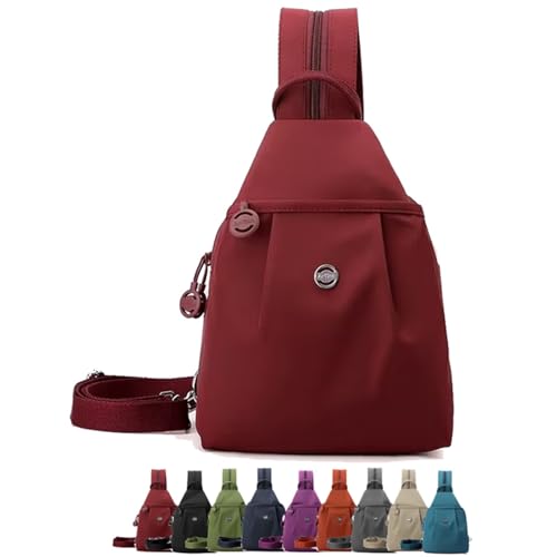 Xifyjus Wasserdichte 2-Wege-Pendlertasche, Umwandelbare Reisetasche für Damen Oxford Große Kapazität Umwandelbare Umhängetaschen Stilvolle Diebstahlsichere Reisetasche Effizientes(Red) von Xifyjus