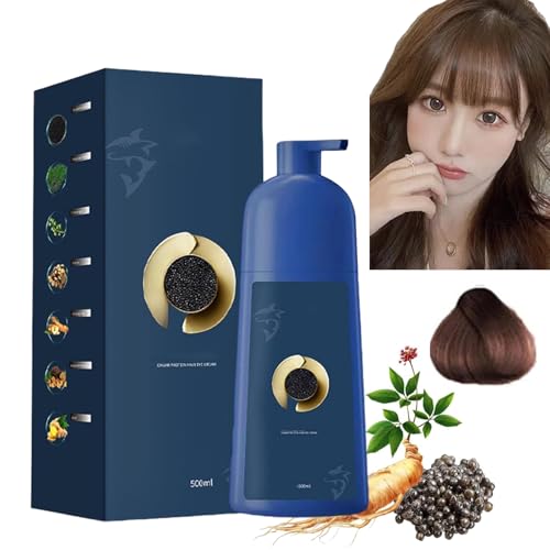 Zhihuashi Haarfärbecreme auf Pflanzenbasis, Zhihuashi Bubble Dye Shampoo, Qiweitang Bubble Plant Haarfärbeshampoo, Zhihuashi Caviar Protein Haarfärbemittel für Frauen und Männer(Tea Brown) von Xifyjus