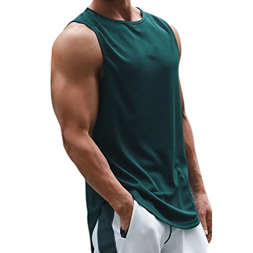 XiinxiGo Tops für Herren Tank Top Sport Sommer Tanktop Schnelltrocknendes Muskelshirt Achselshirts Ärmelloses Fitness Shirt,Grün 1,XXL von XiinxiGo