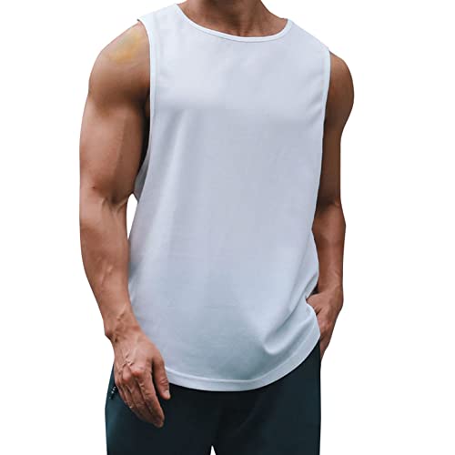 XiinxiGo Tops für Herren Tank Top Sport Sommer Tanktop Schnelltrocknendes Muskelshirt Achselshirts Ärmelloses Fitness Shirt,Weiß,3XL von XiinxiGo