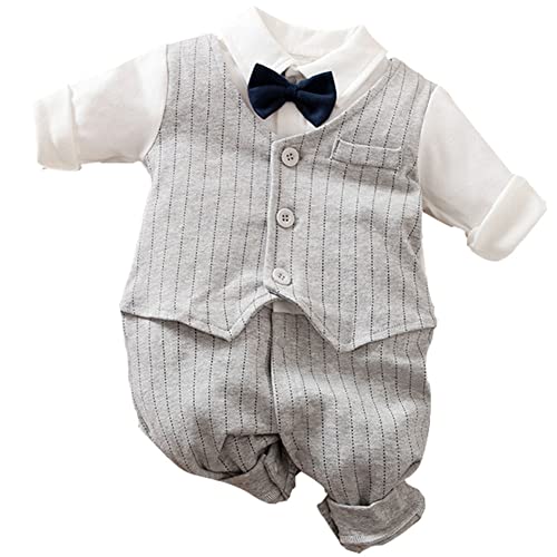 XiinxiGo Baby Junge Gentleman Smoking Neugeborenen Anzug Taufe Hochzeit Babykleidung Taufbekleidung,3 Months-6 Months,Style 2 von XiinxiGo