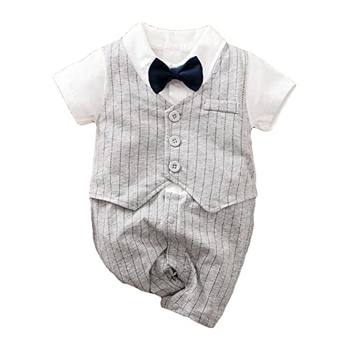 XiinxiGo Baby Jungen Gentleman Smoking Anzug Säuglinge Gentleman Neugeborene Einteiler Strampler Overall Hochzeit Taufe Partei Smoking Babybkleidung,3 Months-6 Months,Style 5 von XiinxiGo
