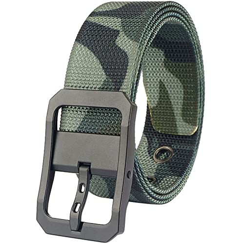 XiinxiGo Herren-Segeltuchgürtel für Männer und Frauen, taktischer Nylon-Gürtel, militärisch, mit Lochtülle, Hüftgurt,Tarnung 2,120 CM von XiinxiGo