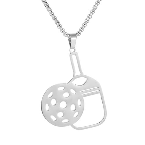 Xijobido Frauen Pickleball Schmuck | Rostfreier Stahl Sport Schmuck | Moderne Hohl Pickleball Kette Unisex Outdoor Reise Fitness Date von Xijobido