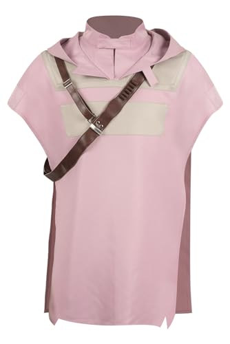 Xikaufo Herren Survivor Cal Kestis Cosplay Kostüm Halloween Karneval Cosplay Cal Pink Kapuzenumhang Outfits von Xikaufo