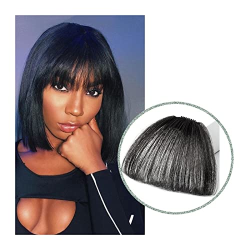 Clip in Pony Pony Haarspange In Air Bangs Dünne Gefälschte Fransen Natürliche Gerade Synthetische Ordentliche Haar Bang Zubehör for Mädchen Unsichtbare Natürliche 4 Farben Haarteile (Color : Air bang von Xilin-872