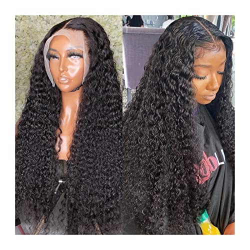 perücke Lange, tief gewellte Spitzenperücke HD, transparente Spitze, Frontalperücke, Echthaarperücke, 180% brasilianisches Remy-Haar, gewellte, lockige Spitzenperücke mit Babyhaar for schwarze Frauen von Xilin-872