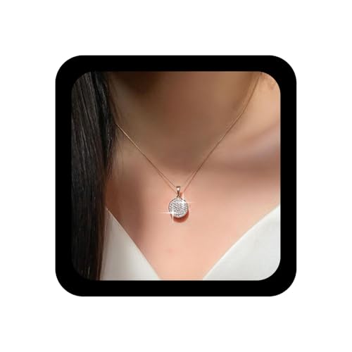 Ximdble Vintage Kristall Anhänger Halskette Runde Strass Choker Halskette Kristall Choker Halskette Strass Kette Halskette Cluster Kristall Choker Halskette für Frauen von Ximdble
