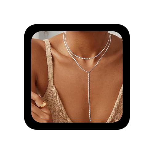 Ximdble Vintage Layered Long Drop Y Halskette Boho Spitze Kette Choker Quaste Gold Flach Lariat für Frauen, Zink, Kein Edelstein Ximdble Vintage Layered Long Drop Y Halskette Boho Spitze Kette Choker Quaste Gold Flach Lariat für Frauen, Zink, Kein Edelstein von Ximdble