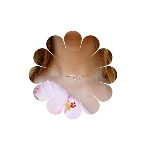 Ximdble Vintage Wave Anhänger Halskette Sea Spray Choker Halskette Gold Surf Halskette Boho Ocean Wave Choker Halskette für Frauen von Ximdble