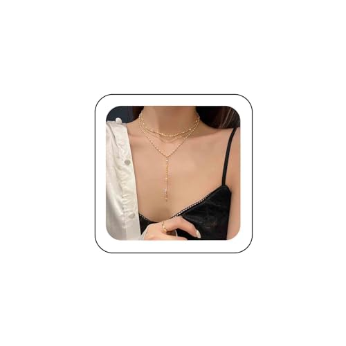 Ximdble Y-Halskette im Vintage-Stil, geschichtete Kristallperlen, Boho-Perlenkette, Strass-Perlen, Choker-Halskette, Gold-Kristall, Tenniskette, Lariat, Y-Halskette, Schmuck für Damen Ximdble Y-Halskette im Vintage-Stil, geschichtete Kristallperlen, Boho-Perlenkette, Strass-Perlen, Choker-Halskette, Gold-Kristall, Tenniskette, Lariat, Y-Halskette, Schmuck für Damen von Ximdble