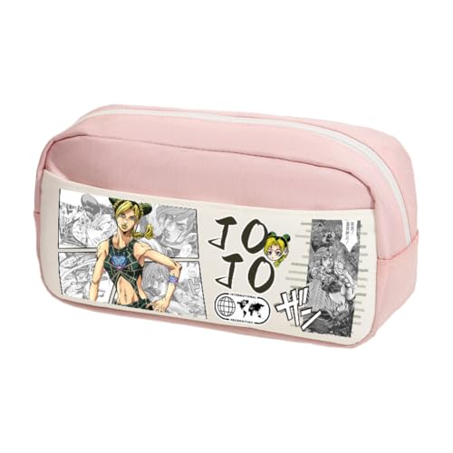 Ximman Anime JJBA Merch Kira Yoshikage Federmäppchen Kawajiri Kosaku Schreibwarenbeutel Anime Stiftebox Cartoon 3D-Druck Große Kapazität Federmäppchen für Schulsaison Büro Schreibwaren Geschenke, Rosa von Ximman