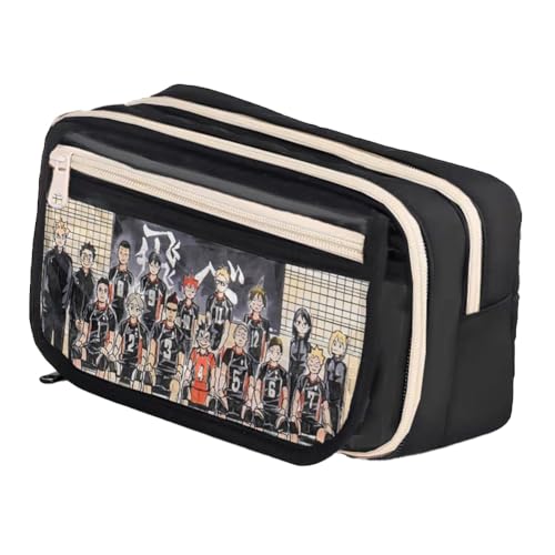 Ximman Anime Shoyo Hinata Federmäppchen Tobio Kageyama Schreibwaren Tasche Kuroo Tetsurou Stift Punch Anime Cartoon 3D Gedruckt Große Aufbewahrung Federmäppchen Schüler Schulsaison Praktisches von Ximman