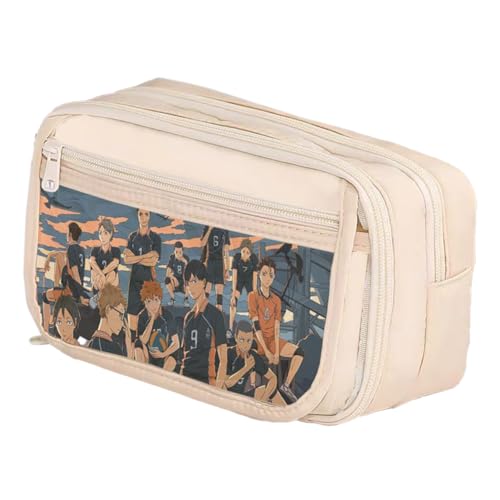Ximman Anime Shoyo Hinata Federmäppchen Tobio Kageyama Schreibwaren Tasche Kuroo Tetsurou Stift Punch Anime Cartoon 3D Gedruckt Große Aufbewahrung Federmäppchen Schüler Schulsaison Praktisches von Ximman