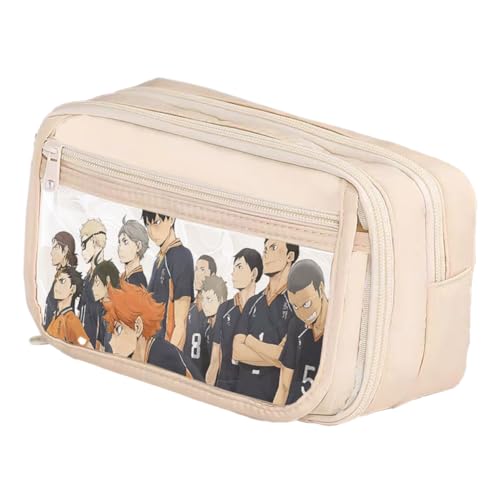 Ximman Anime Shoyo Hinata Federmäppchen Tobio Kageyama Schreibwaren Tasche Kuroo Tetsurou Stift Punch Anime Cartoon 3D Gedruckt Große Aufbewahrung Federmäppchen Schüler Schulsaison Praktisches von Ximman