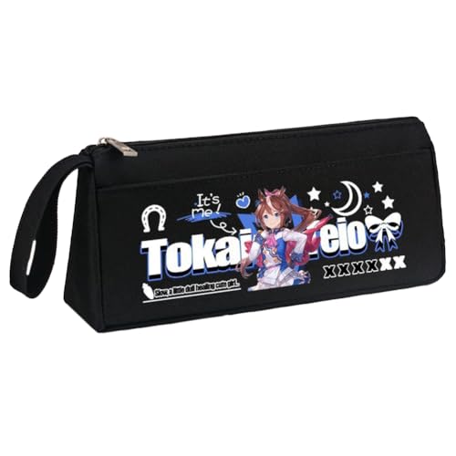 Ximman Anime Special Week Federmäppchen Oguri Kappe Schreibwaren Tasche Tokai Teio Pen Punch Anime Cartoon 3D gedruckt Big Storage Pencil Case Student School Season Praktisches Geschenk, schwarz 12 von Ximman