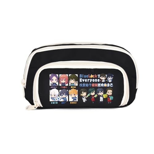 Ximman Isagi Yoichi Federmäppchen Rin Itoshi Schreibwarenetui Anime Stifttasche Seishiro Nagi Große Kapazität Federmäppchen Anime Leinwand Taschen Studenten Schulsaison Geschenk Bürobedarf Fans von Ximman