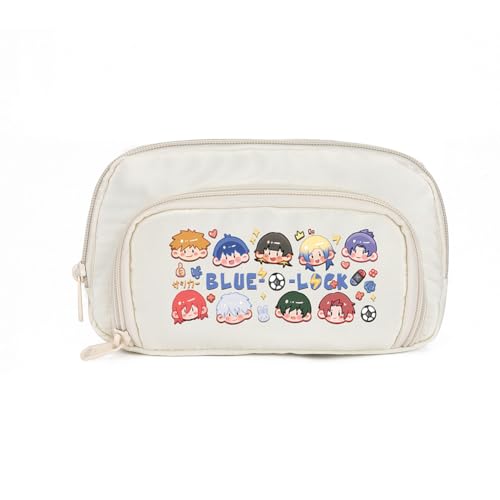 Ximman Isagi Yoichi Federmäppchen Rin Itoshi Schreibwarenetui Anime Stifttasche Seishiro Nagi Große Kapazität Federmäppchen Anime Leinwand Taschen Studenten Schulsaison Geschenk Bürobedarf Fans von Ximman