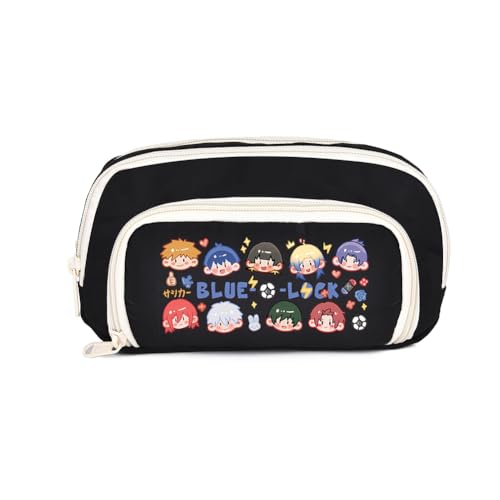 Ximman Isagi Yoichi Federmäppchen Rin Itoshi Schreibwarenetui Anime Stifttasche Seishiro Nagi Große Kapazität Federmäppchen Anime Leinwand Taschen Studenten Schulsaison Geschenk Bürobedarf Fans von Ximman