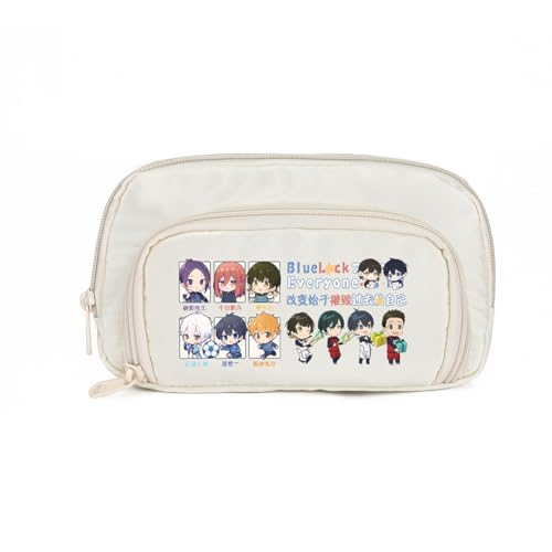 Ximman Isagi Yoichi Federmäppchen Rin Itoshi Schreibwarenetui Anime Stifttasche Seishiro Nagi Große Kapazität Federmäppchen Anime Leinwand Taschen Studenten Schulsaison Geschenk Bürobedarf Fans von Ximman