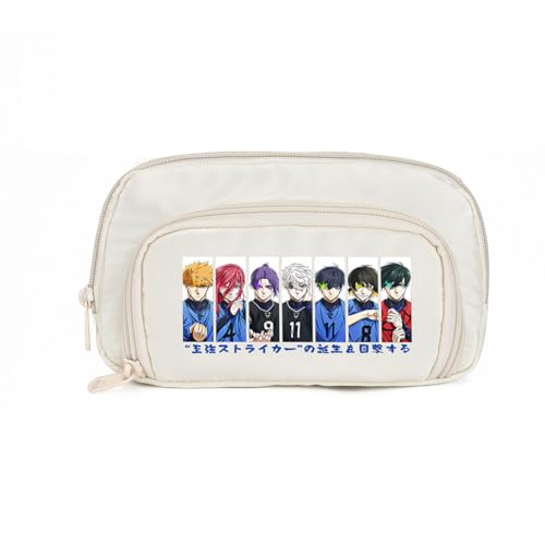 Ximman Isagi Yoichi Federmäppchen Rin Itoshi Schreibwarenetui Anime Stifttasche Seishiro Nagi Große Kapazität Federmäppchen Anime Leinwand Taschen Studenten Schulsaison Geschenk Bürobedarf Fans von Ximman