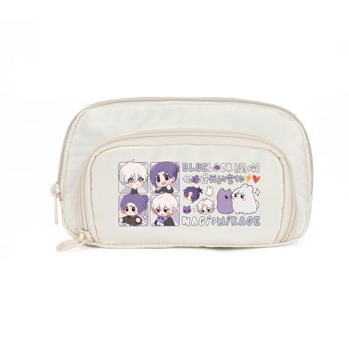 Ximman Isagi Yoichi Federmäppchen Rin Itoshi Schreibwarenetui Anime Stifttasche Seishiro Nagi Große Kapazität Federmäppchen Anime Leinwand Taschen Studenten Schulsaison Geschenk Bürobedarf Fans von Ximman