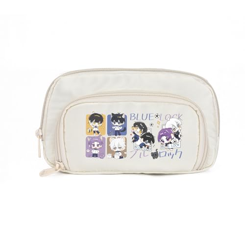 Ximman Isagi Yoichi Federmäppchen Rin Itoshi Schreibwarenetui Anime Stifttasche Seishiro Nagi Große Kapazität Federmäppchen Anime Leinwand Taschen Studenten Schulsaison Geschenk Bürobedarf Fans von Ximman