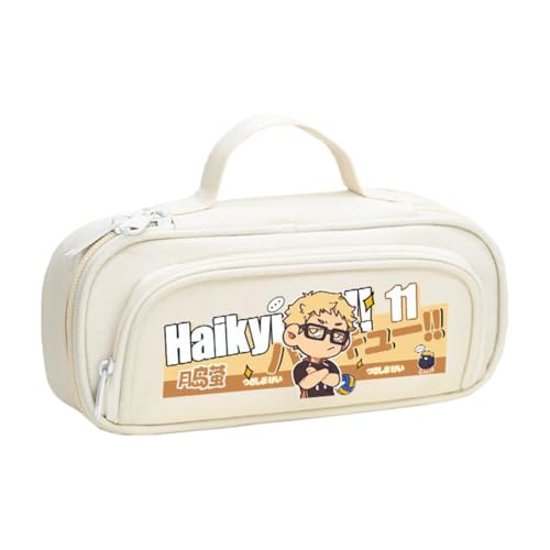 Ximman Shoyo Hinata Federmäppchen, Anime-Charakter, Tobio Kageyama, Schreibwarentasche, Cartoon, 3D-Druck, große Aufbewahrung, Bleistiftbox, Schulsaison, Geschenk, Bürobedarf, Weiß (1), 21x6x9cm von Ximman