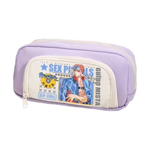 Ximman Star Platinum Federmäppchen Anime Joseph Joestar Merch Pen Punch Kira Yoshikage Schreibwarenetui 3D bedruckte Stifttasche Schüler Schulsaison Große Kapazität Aufbewahrungstasche Stiftebox von Ximman