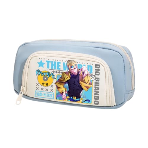 Ximman Star Platinum Federmäppchen Anime Joseph Joestar Merch Pen Punch Kira Yoshikage Schreibwarenetui 3D bedruckte Stifttasche Schüler Schulsaison Große Kapazität Aufbewahrungstasche Stiftebox von Ximman