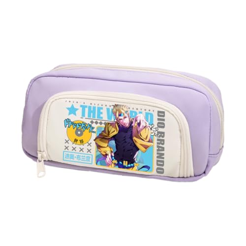Ximman Star Platinum Federmäppchen Anime Joseph Joestar Merch Pen Punch Kira Yoshikage Schreibwarenetui 3D bedruckte Stifttasche Schüler Schulsaison Große Kapazität Aufbewahrungstasche Stiftebox von Ximman